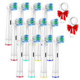 Vaymeboo pack of 12 Oral B compatible replacement toothbrush heads with color ID rings and mirrors